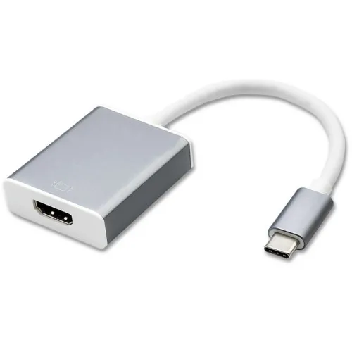 Adapter Qoltec 50427 HDMI do USB-C Srebrny