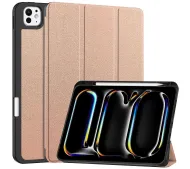 Bizon Case Tab Lizard z klapką do iPad Pro 11" 2025 / 2024 Różowozłoty
