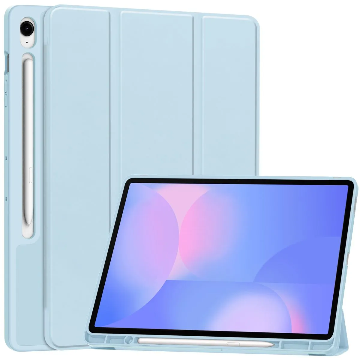 Etui na tablet Bizon Case Tab Lizard z klapką do Samsung Galaxy Tab S10 FE Plus Błękitny