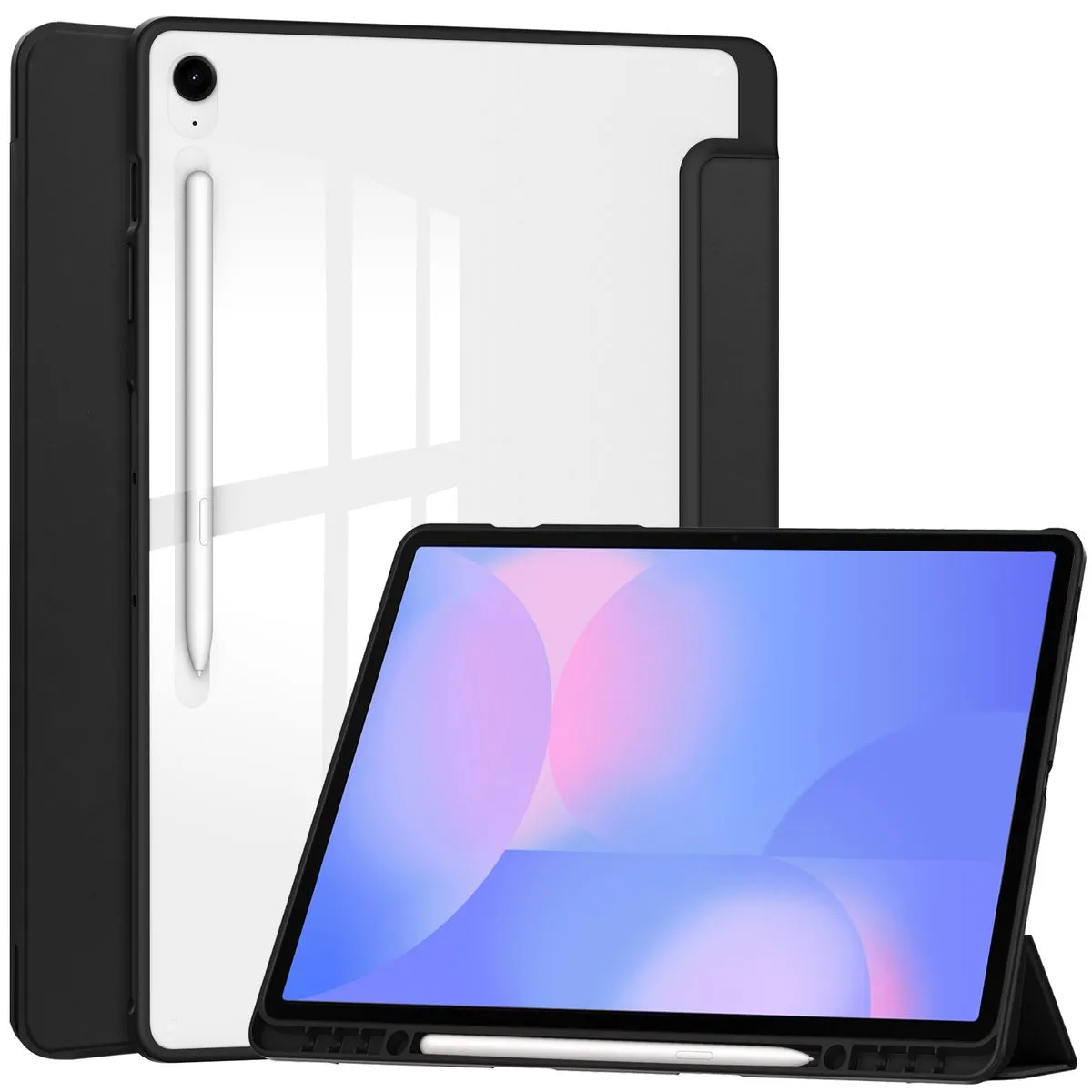 Etui na tablet Bizon Case Tab Clear Matt z klapką do Samsung Galaxy Tab S10 FE Plus Czarny