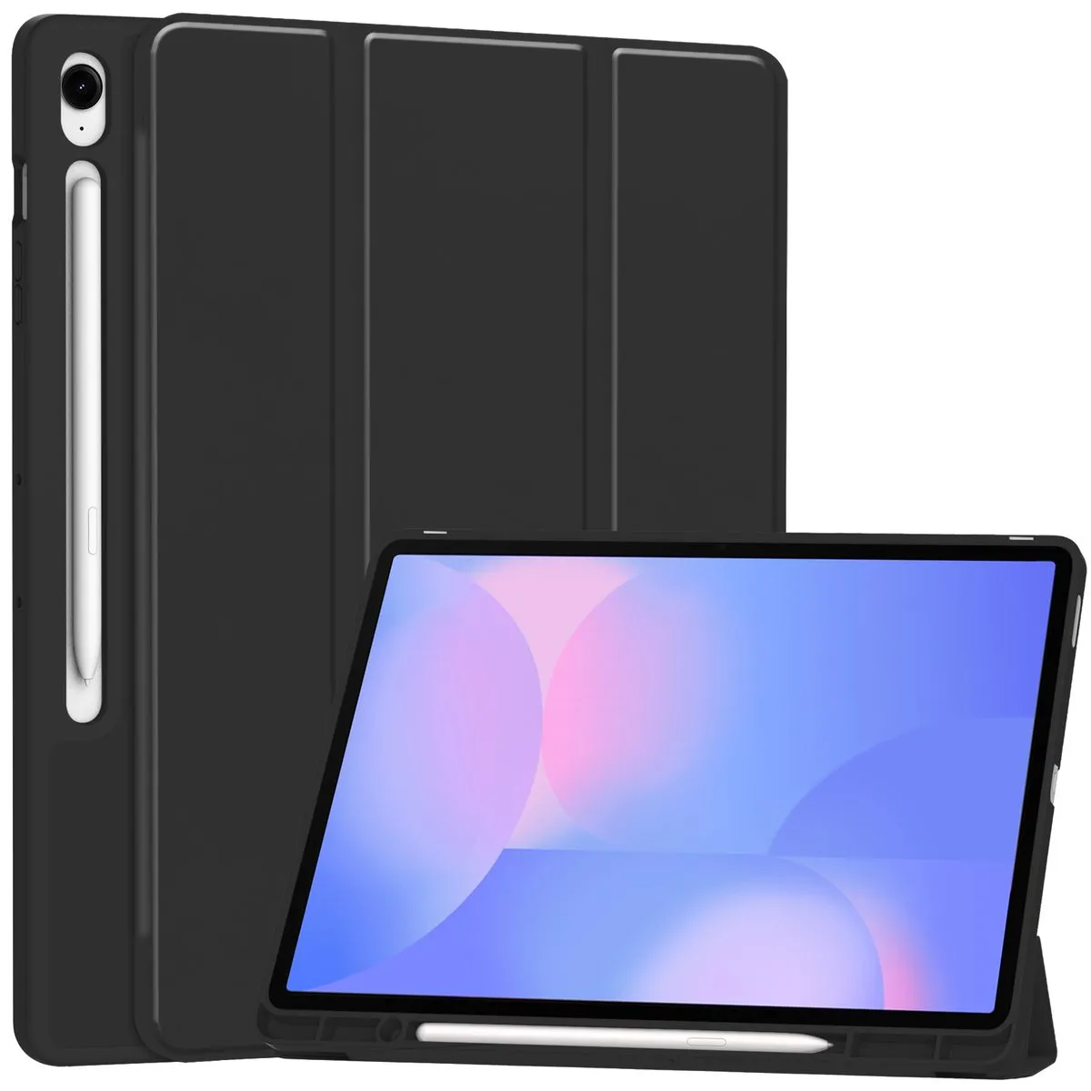 Etui na tablet Bizon Case Tab Lizard z klapką do Samsung Galaxy Tab S10 FE Plus Czarny