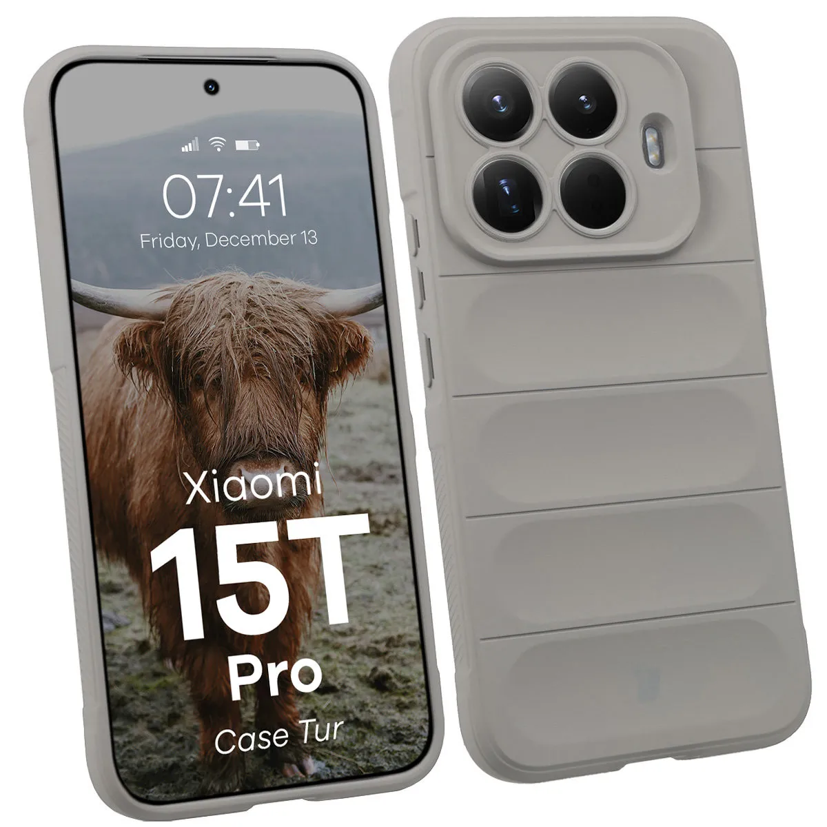 Etui Bizon Tur do Xiaomi 15T Pro Jasnoszary
