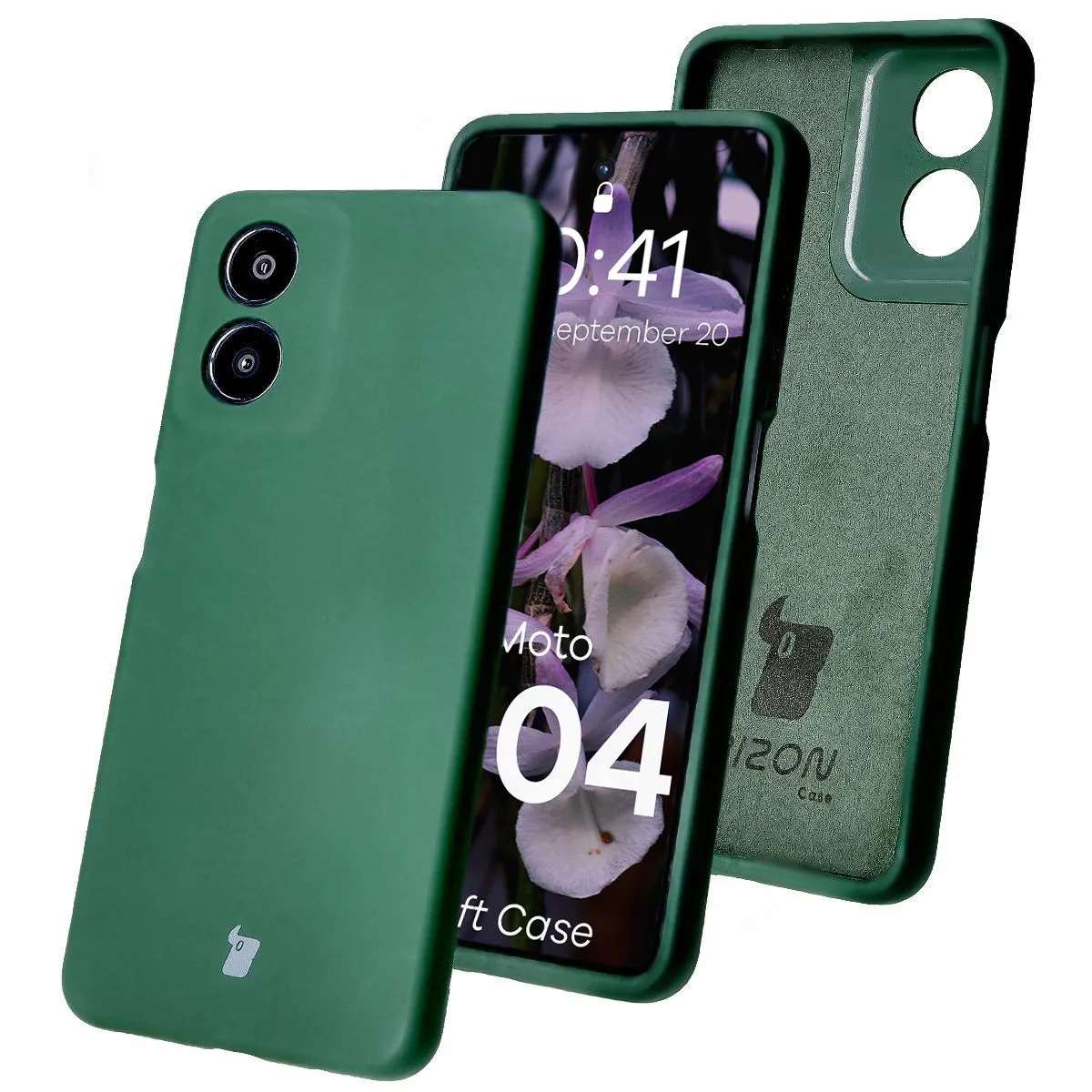 Etui Bizon Bizon Soft Case do Motorola Moto G04 Ciemnozielony