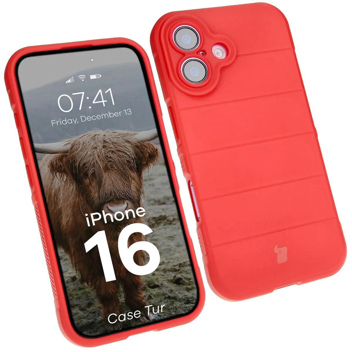 Etui Bizon Tur do Apple iPhone 16 Czerwony