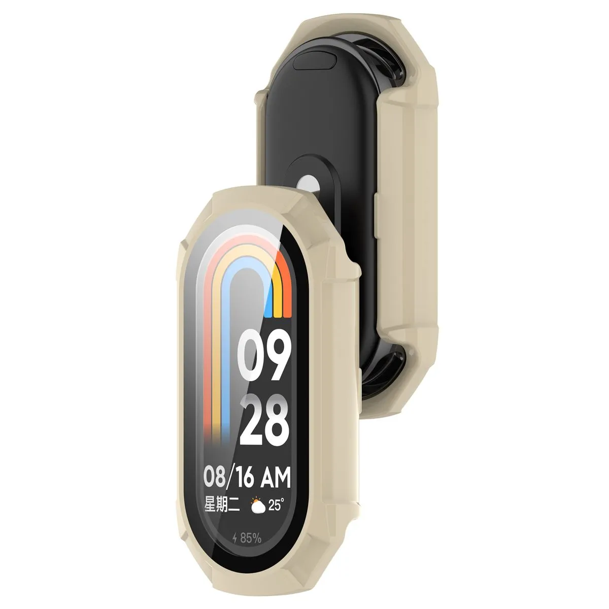 Etui Bizon Case Watch Adamo do Xiaomi Smart Band 9 Beżowy