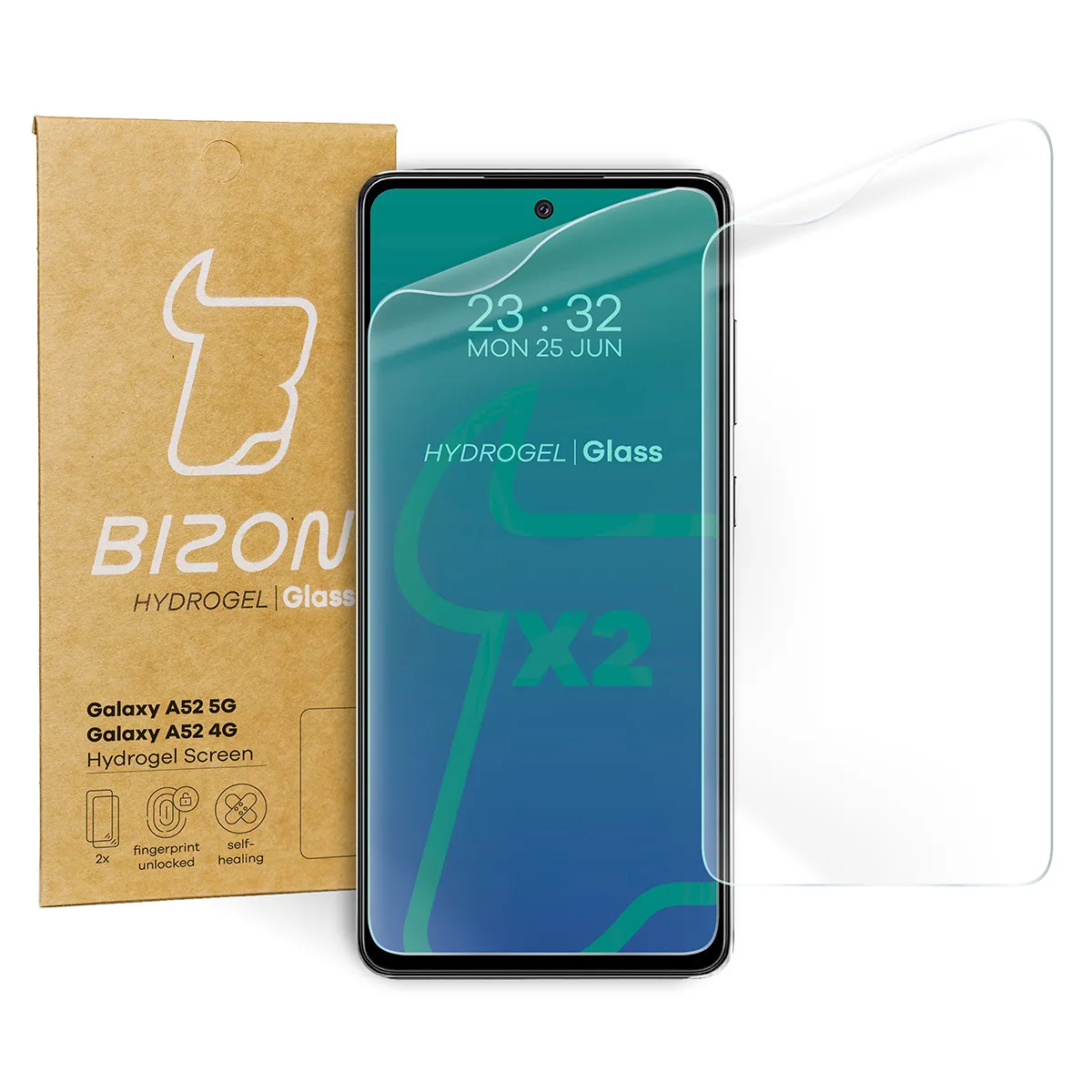 Folia hydrożelowa Bizon na ekran Hydrogel Front Duo do Samsung Galaxy A52s / A52 5G / A52 4G, 2 sztuki