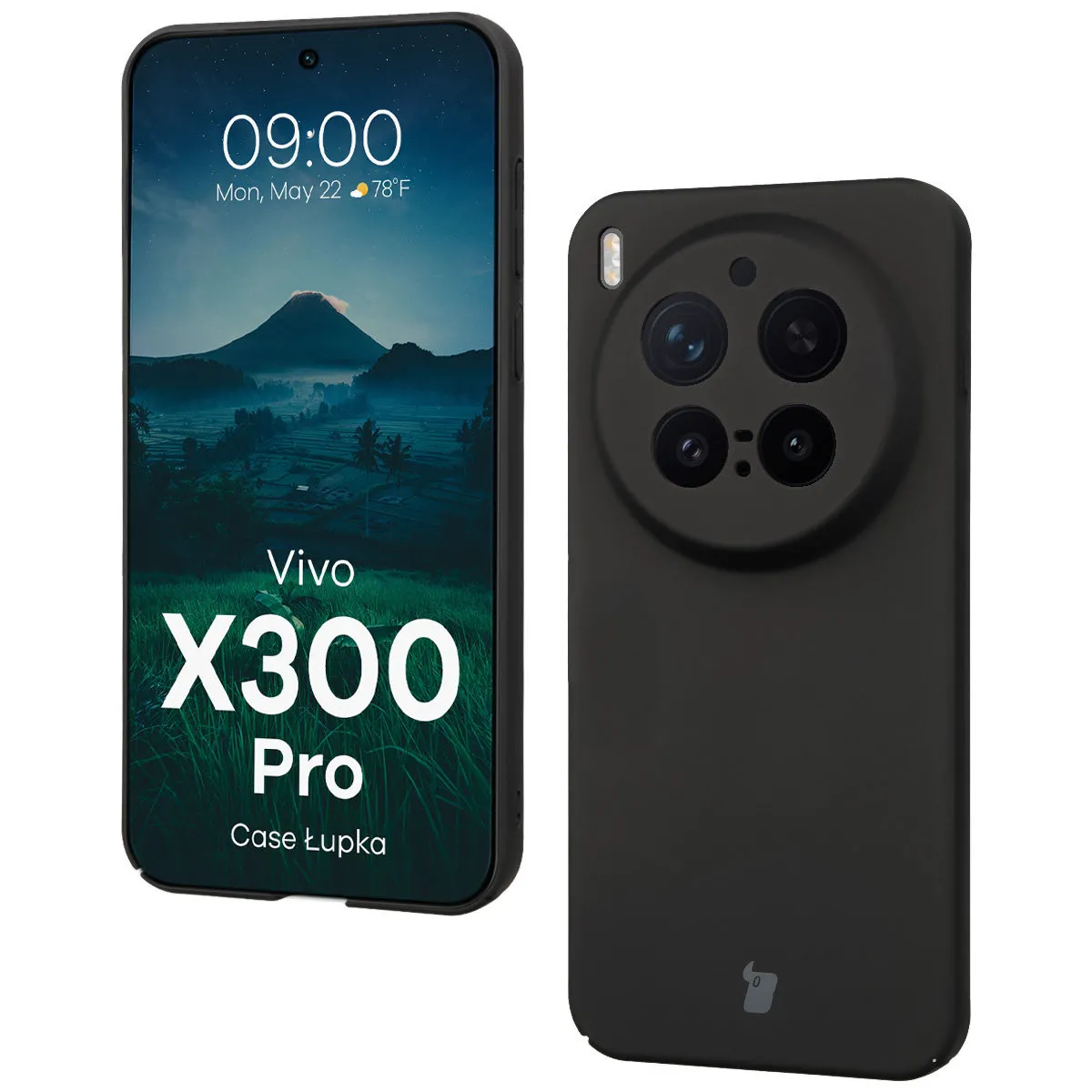 Etui Bizon Łupka do Vivo X300 Pro Czarny