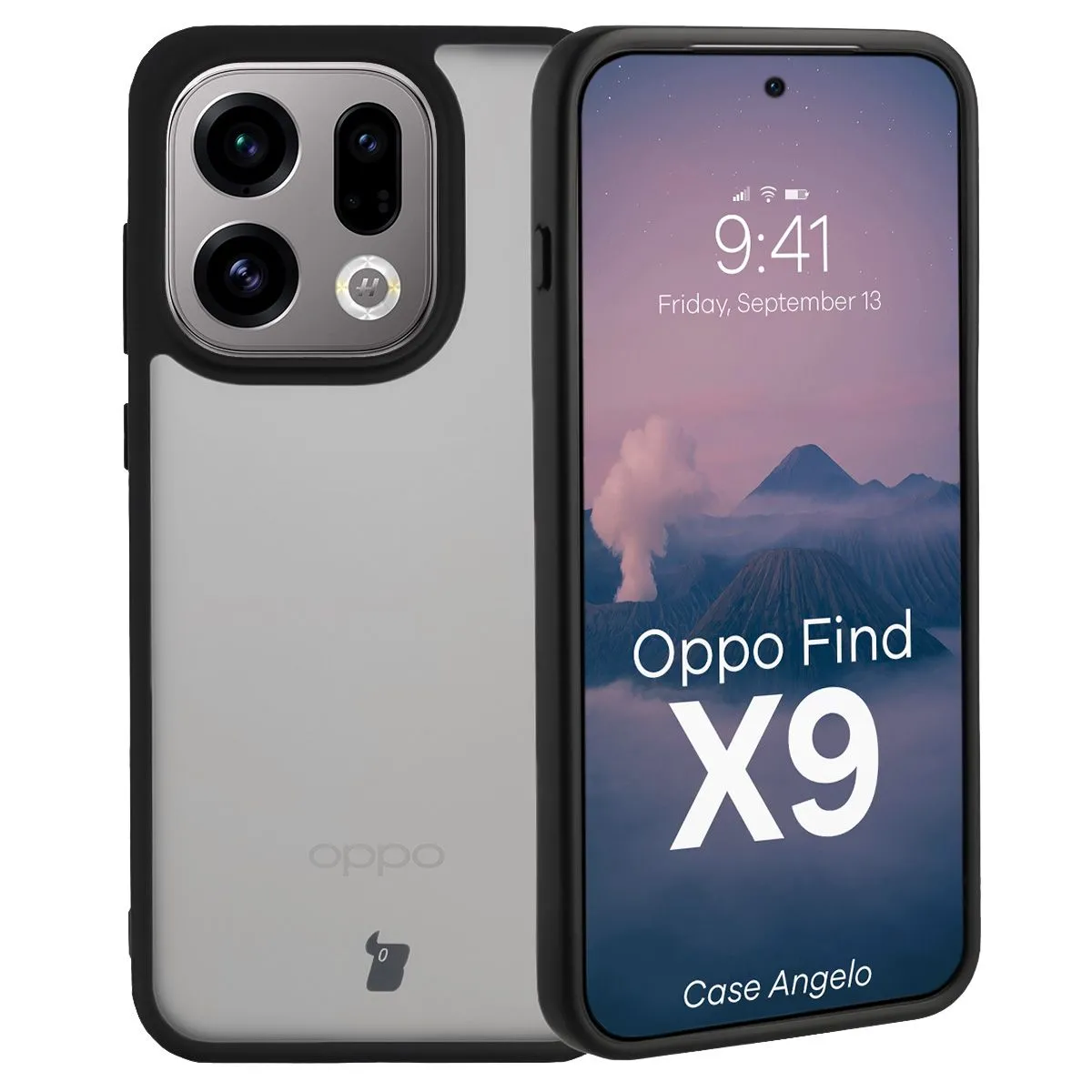 Etui Bizon Angelo do Oppo Find X9 Przydymiony-czarny
