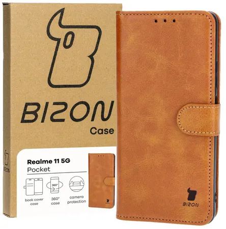 Etui Bizon Pocket do Realme 11 5G Brązowy