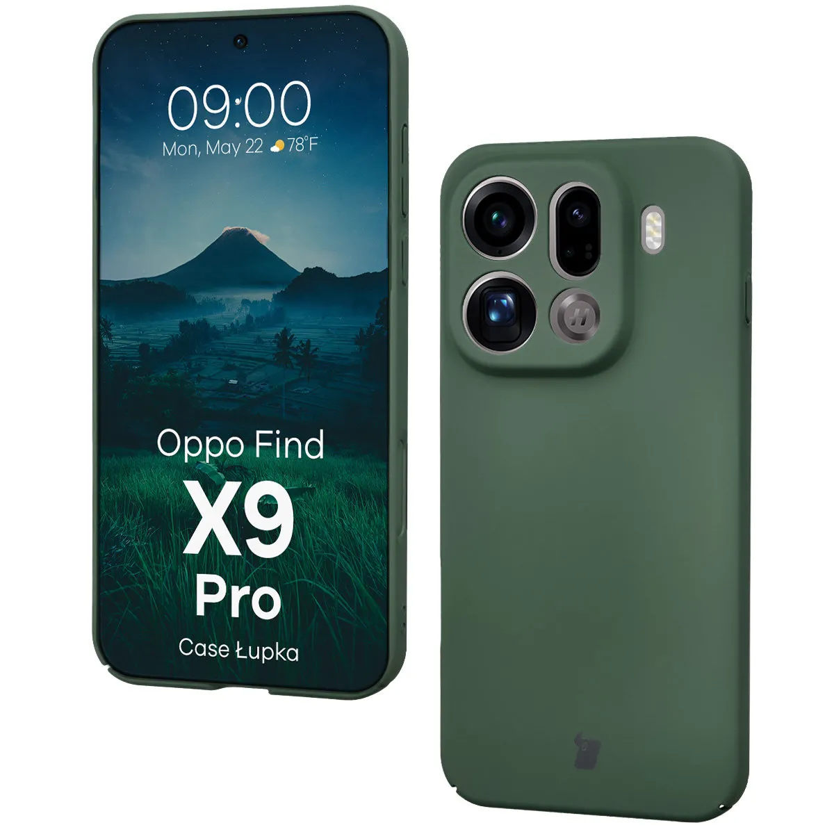Etui Bizon Łupka do Oppo Find X9 Pro Zielony