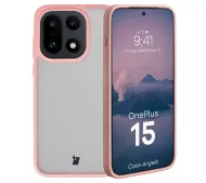Bizon Angelo do OnePlus 15 Półprzeźroczysty z różową ramką