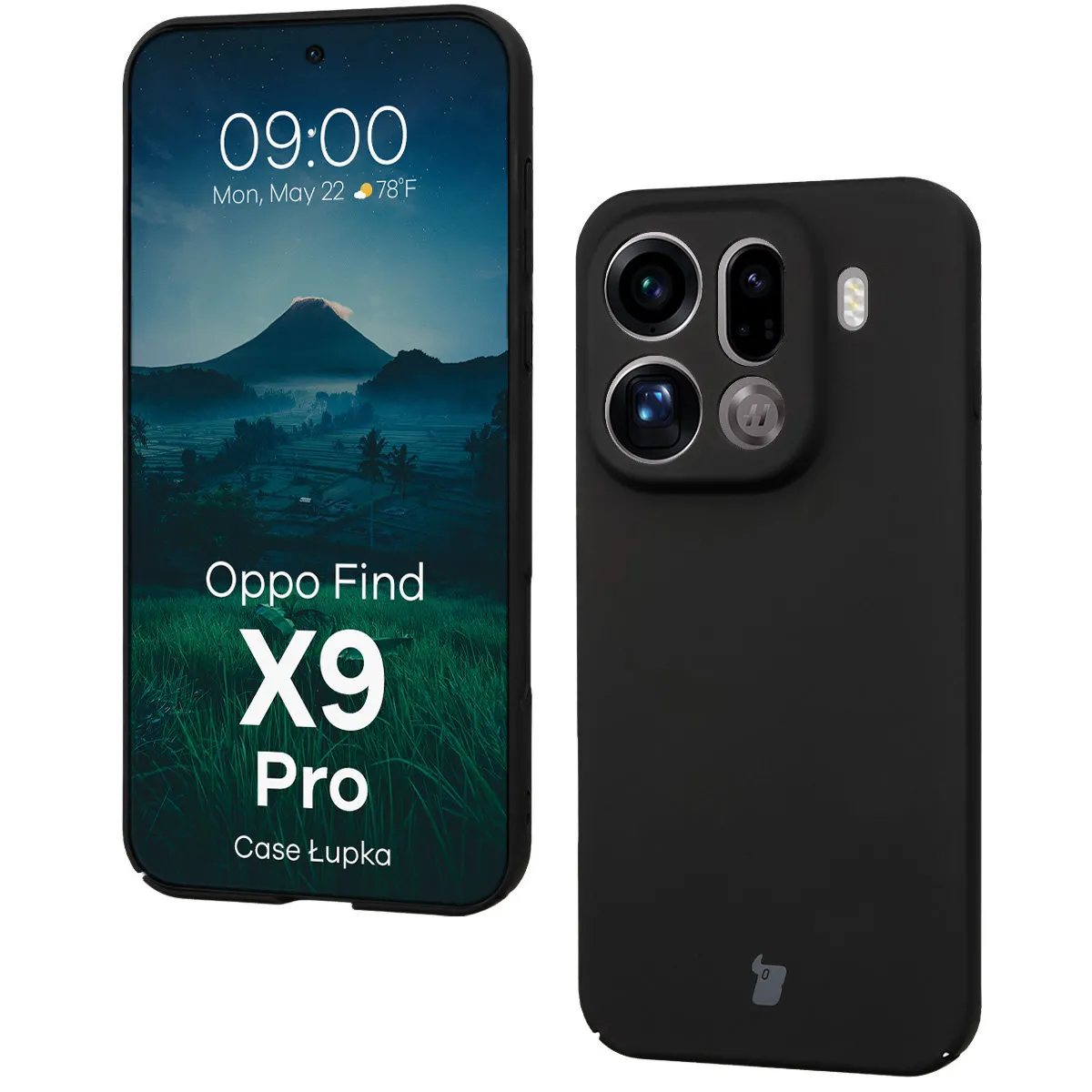 Etui Bizon Łupka do Oppo Find X9 Pro Czarny