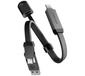 Kabel Energea Sheath Key 2w1 USB-C do USB-C/USB-A 60W 0,15m Szary