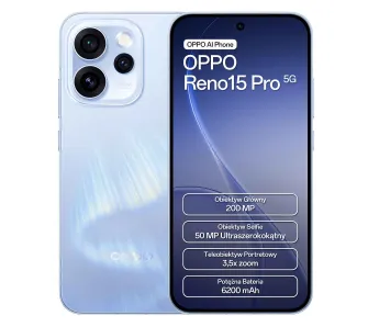 Smartfon OPPO Reno15 Pro 5G 12/512GB 6,32" 120Hz 200Mpix Niebieski