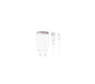 XO CE19 USB-A 18W Biały + Kabel USB-A do USB-C
