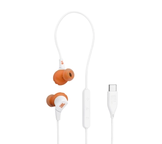 Słuchawki przewodowe JBL Endurance Run 3C USB-C Dokanałowe Mikrofon Biały