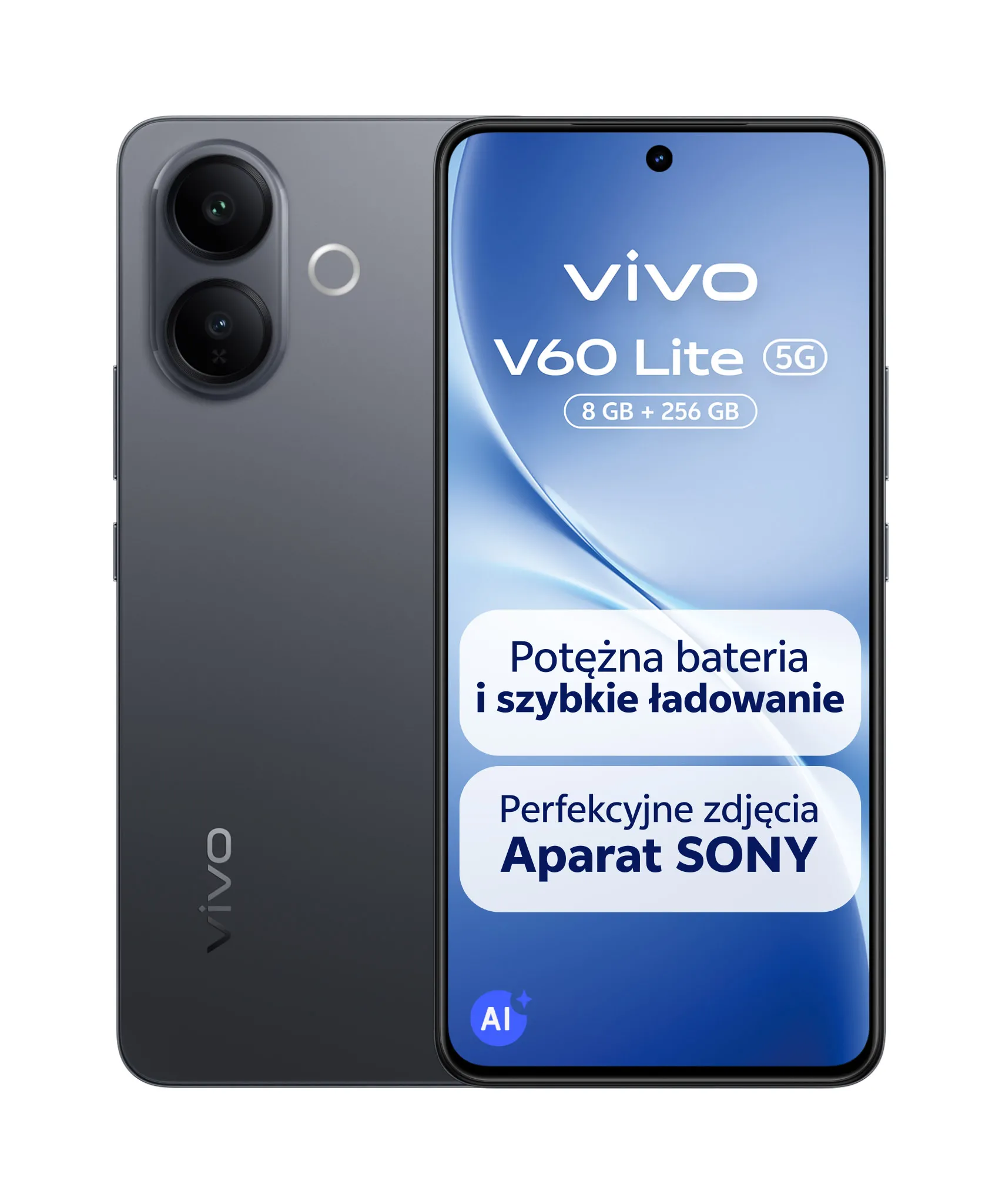 Smartfon vivo V60 Lite 5G 8/256GB 6,77" 120Hz 50Mpix Czarny