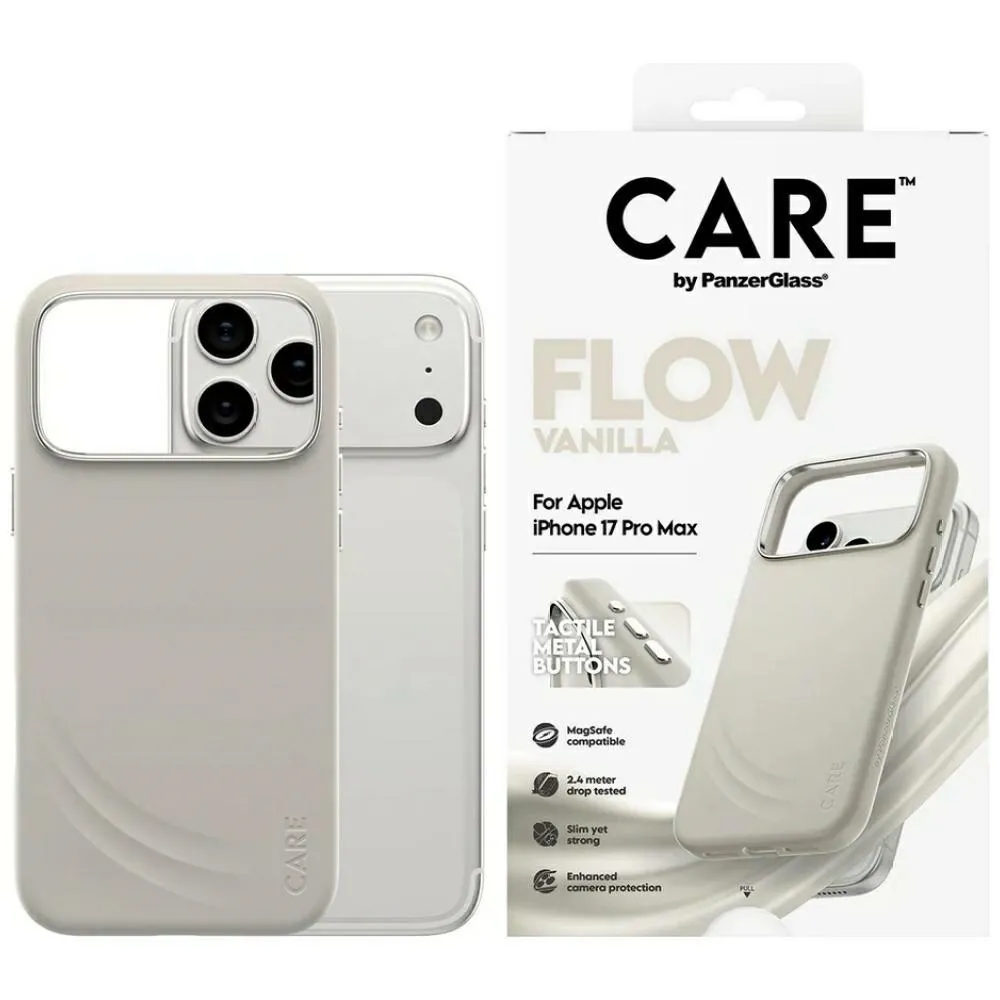 Etui PanzerGlass FLOW MagSafe do iPhone 17 Pro Max Beżowy