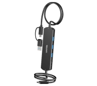 Unitek U1344ABK01 KVM Hub 10 Gbps 3xUSB-A Czarny