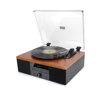 Gramofon AKAI ATT-14BT Manualny Napęd paskowy Bluetooth Czarno-brązowy