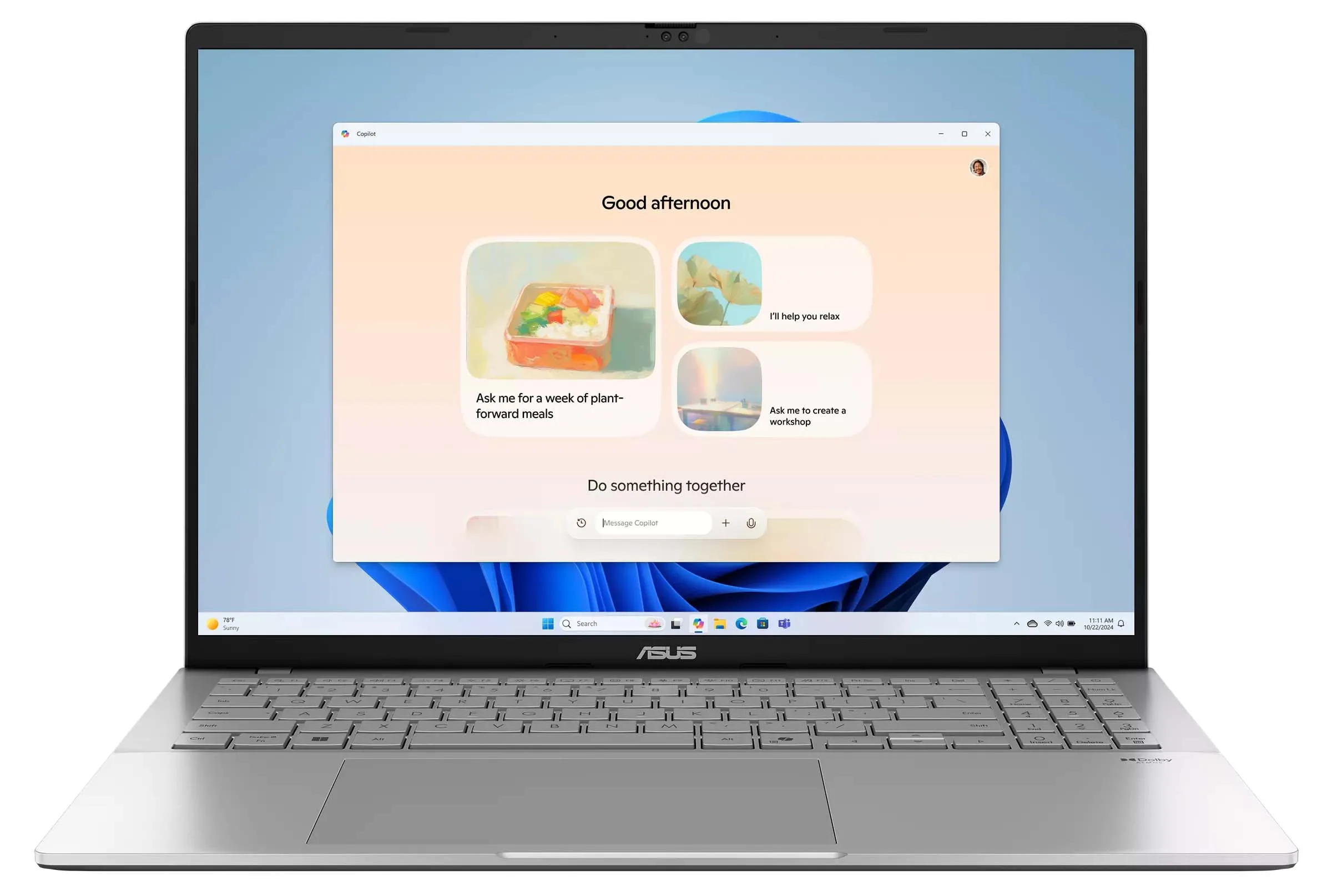 ASUS Vivobook S16 S3607VA-RP097W 16" 144Hz Core 5 210H 16GB RAM 512GB Dysk SSD Win11 Srebrny Funkcje AI