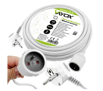 Przedłużacz Vayox VA0310-3 1 gniazdo 3m Biały