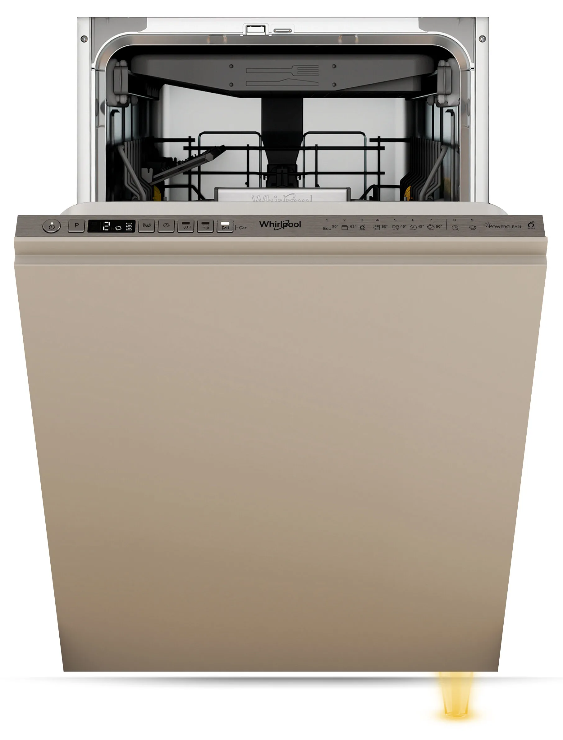 Zmywarka Whirlpool W0ID652L PowerClean 44,8cm Automatyczne otwieranie drzwi Szuflada na sztućce Bez panelu