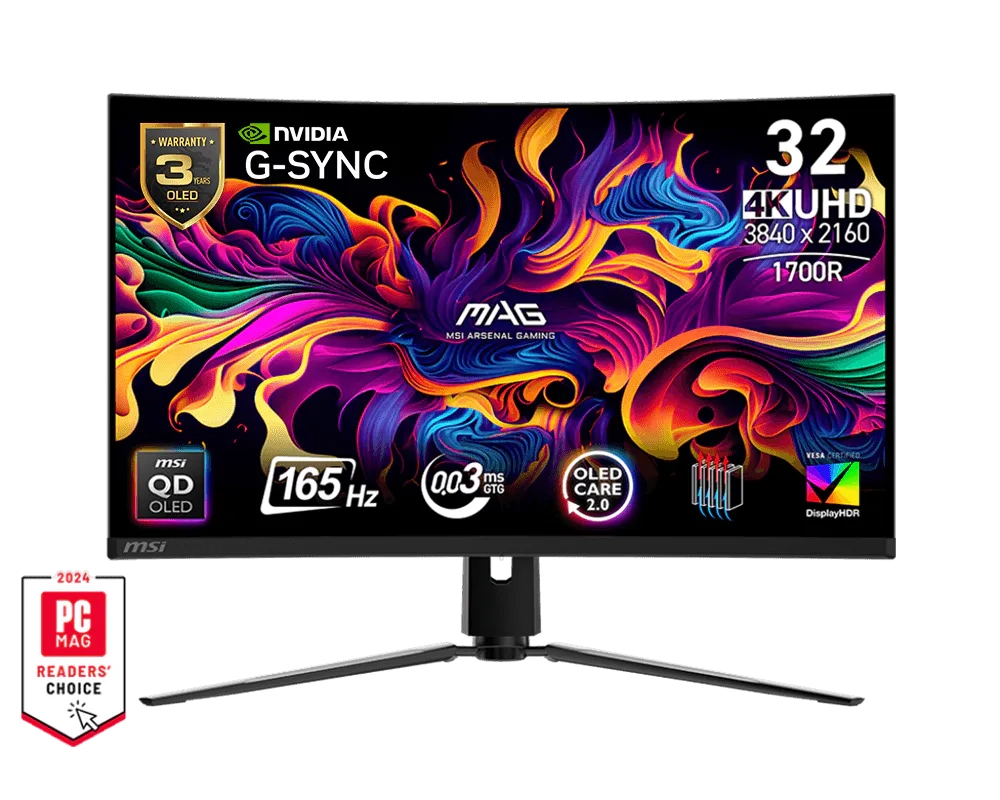 Monitor MSI MAG 321CUP QD-OLED 32" 4K 165Hz 0,03ms Zakrzywiony Gamingowy