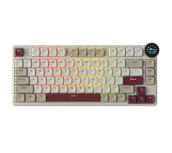 Klawiatura mechaniczna Royal Kludge RK-N80 Low-Profile Red Linear Beżowo-Czerwony