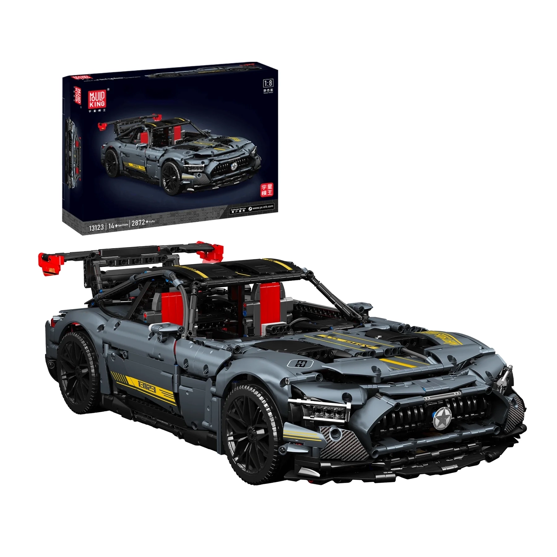 Model do składania Mould King 13123 AMG GT Shadow Sports Car Zestaw klocków z 2872 elementów