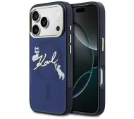 Karl Lagerfeld IML Choupettes Karl Script Logo MagSafe do iPhone 17 Pro Max Niebieski