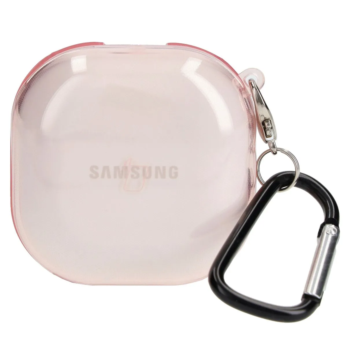 Etui na słuchawki Bizon Case Headphone Clear do Samsung Galaxy Buds Live / Pro / Buds2 / Buds2 Pro Przeźroczysty-Różowy