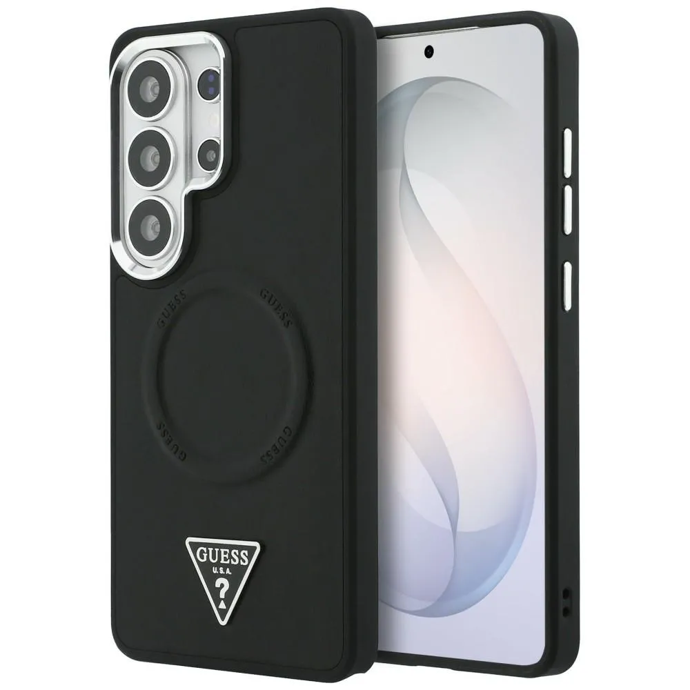 Etui Guess Embossed Ring Triangle Logo MagSafe do Galaxy S26 Ultra Czarny