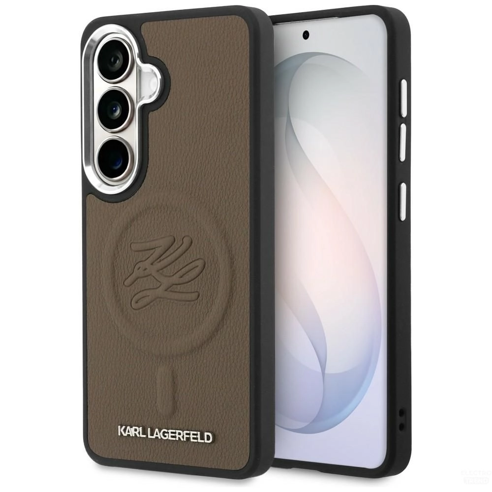 Etui Karl Lagerfeld Embossed Ring Initials MagSafe do Galaxy S26 Brązowy