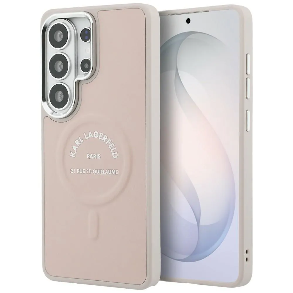 Etui Karl Lagerfeld Embossed Ring RSG Logo MagSafe do Galaxy S26 Ultra Różowy