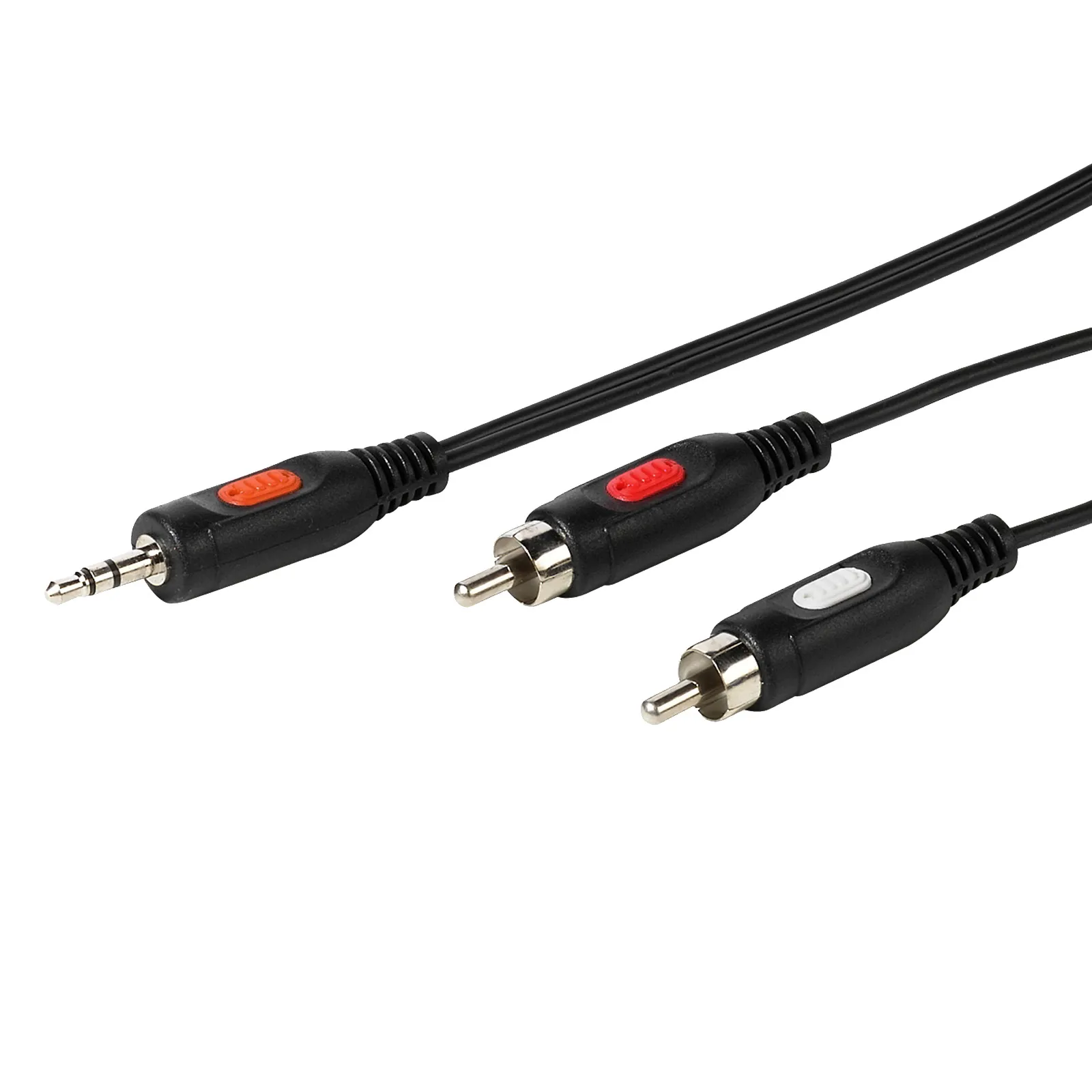 Kabel audio Vivanco VVAJACK2RCA50MMK jack 3,5 mm - 2x RCA 5m Czarny