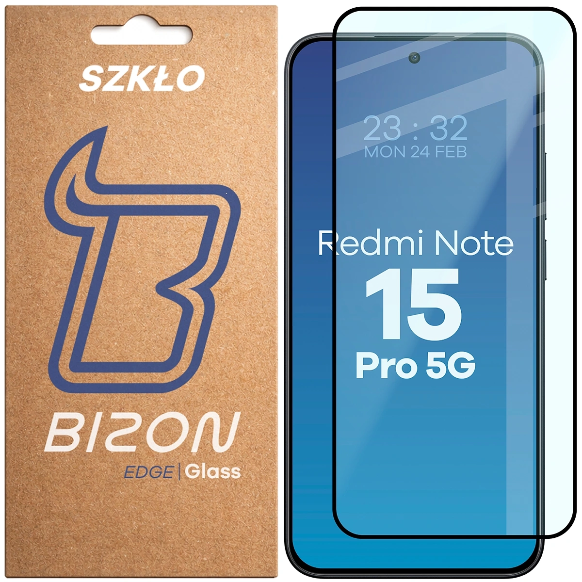 Szkło hartowane Bizon z ramką Glass Edge 2 do Xiaomi Redmi Note 15 Pro 5G
