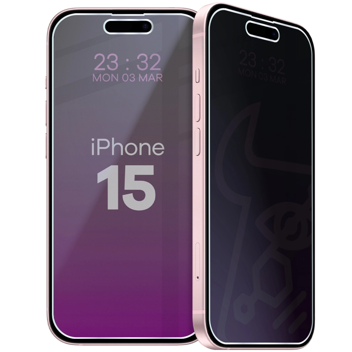 Szkło hybrydowe Bizon prywatyzujące Glass Mule Shadow do iPhone 15