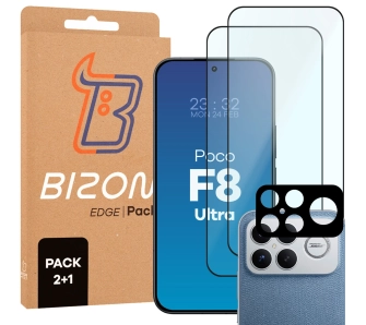 Folia hydrożelowa Bizon Szkło + szybka na aparat Glass Edge Pack do Xiaomi POCO F8 Ultra 2 sztuki