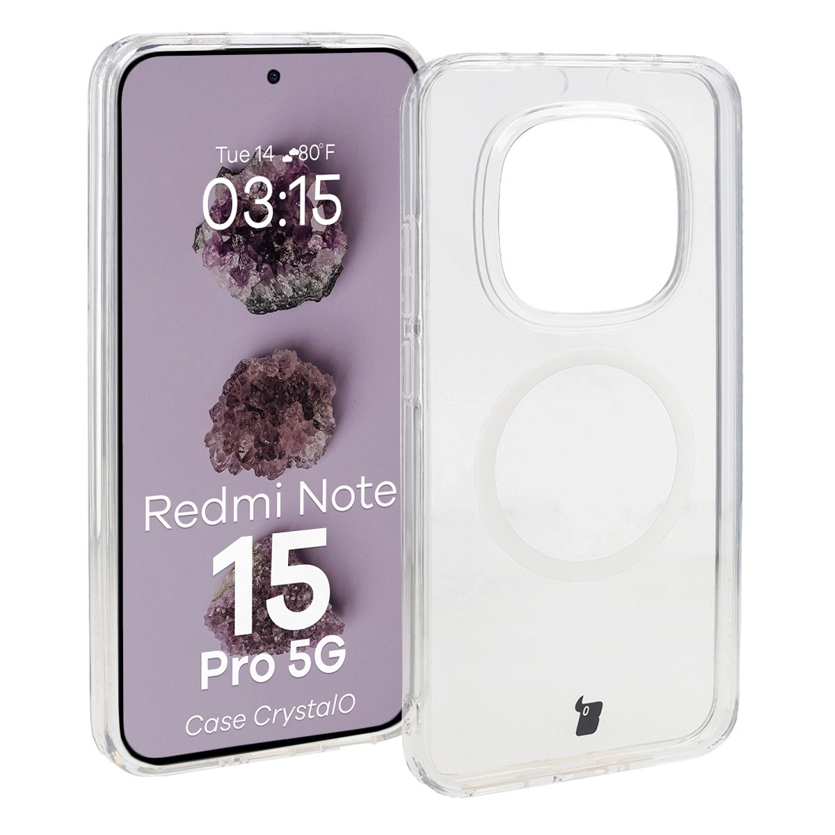 Etui Bizon CrystalO do Xiaomi Redmi Note 15 Pro 5G Przezroczysty