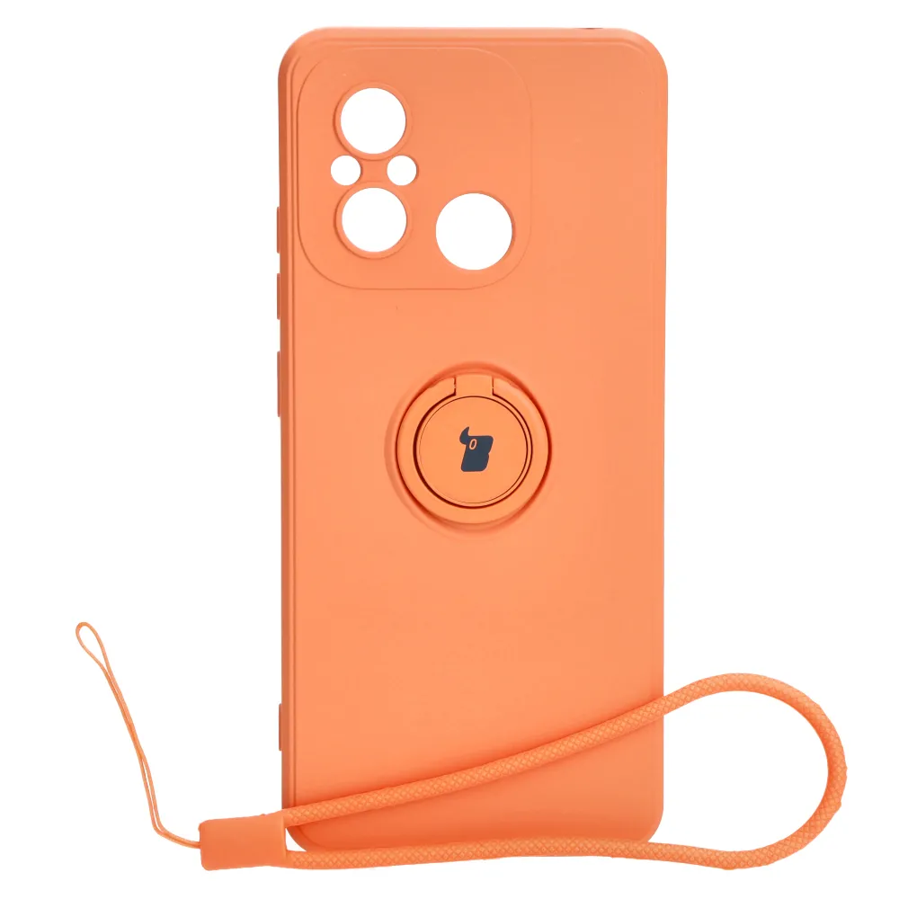 Etui Bizon Silicone Ring Sq do Xiaomi Redmi 12C Pomarańczowy