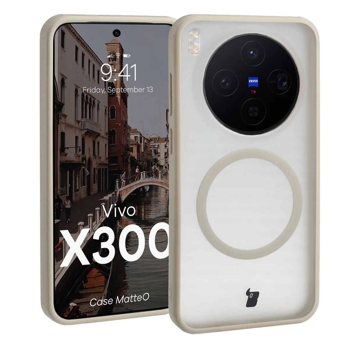 Etui Bizon MatteO do Vivo X300 Beżowy