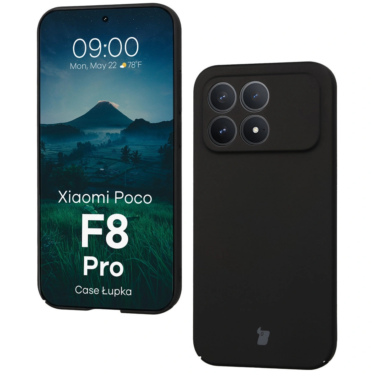 Etui Bizon Łupka do Xiaomi POCO F8 Pro Czarny