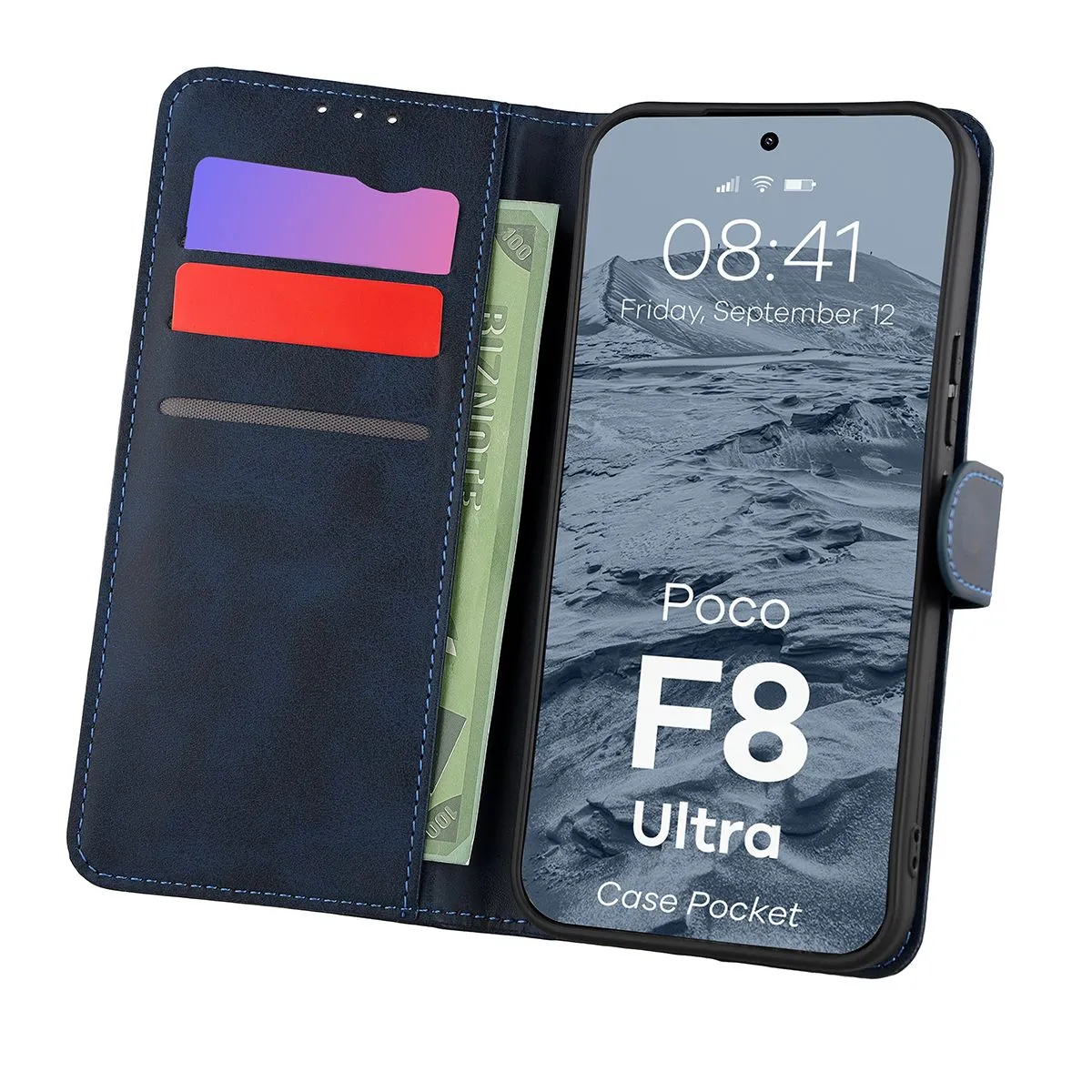 Etui Bizon Pocket do Xiaomi POCO F8 Ultra Granatowy