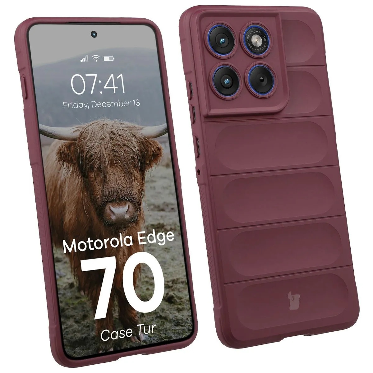 Etui Bizon Tur do Motorola Edge 70 Ciemnofioletowy