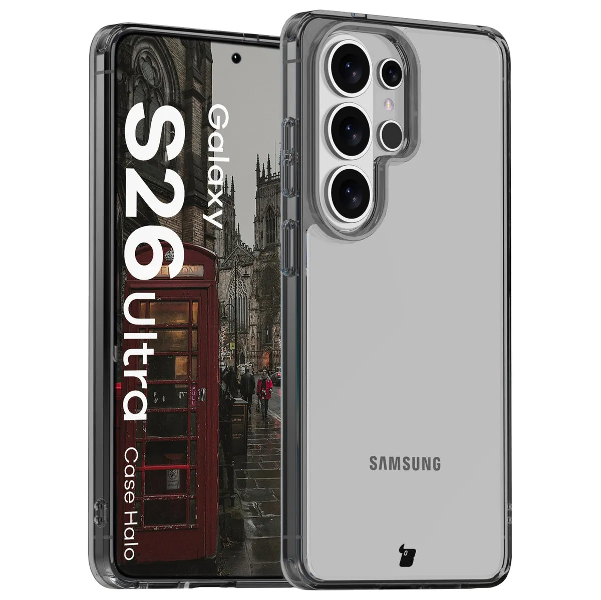 Etui Bizon Case Halo do Galaxy S26 Ultra Czarny