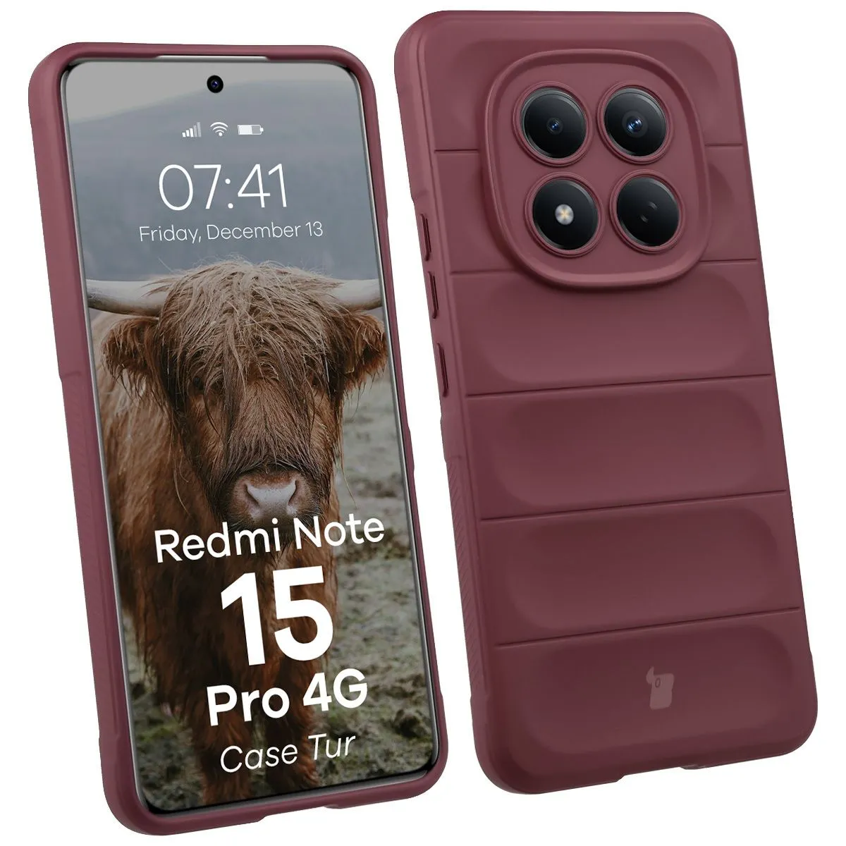 Etui Bizon Tur do Xiaomi Redmi Note 15 Pro 4G Ciemnofioletowy