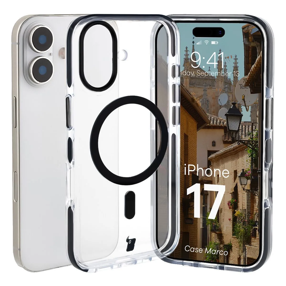 Etui Bizon Marco do iPhone 17 Czarny