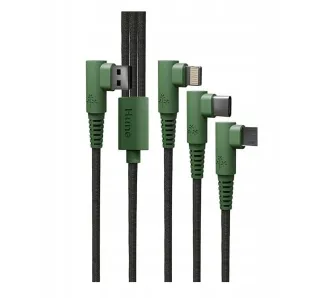 Kabel Hune AT-ACC-CA-362 3w1 USB-A - USB-C/Lightning/microUSB 1,2m Zielony