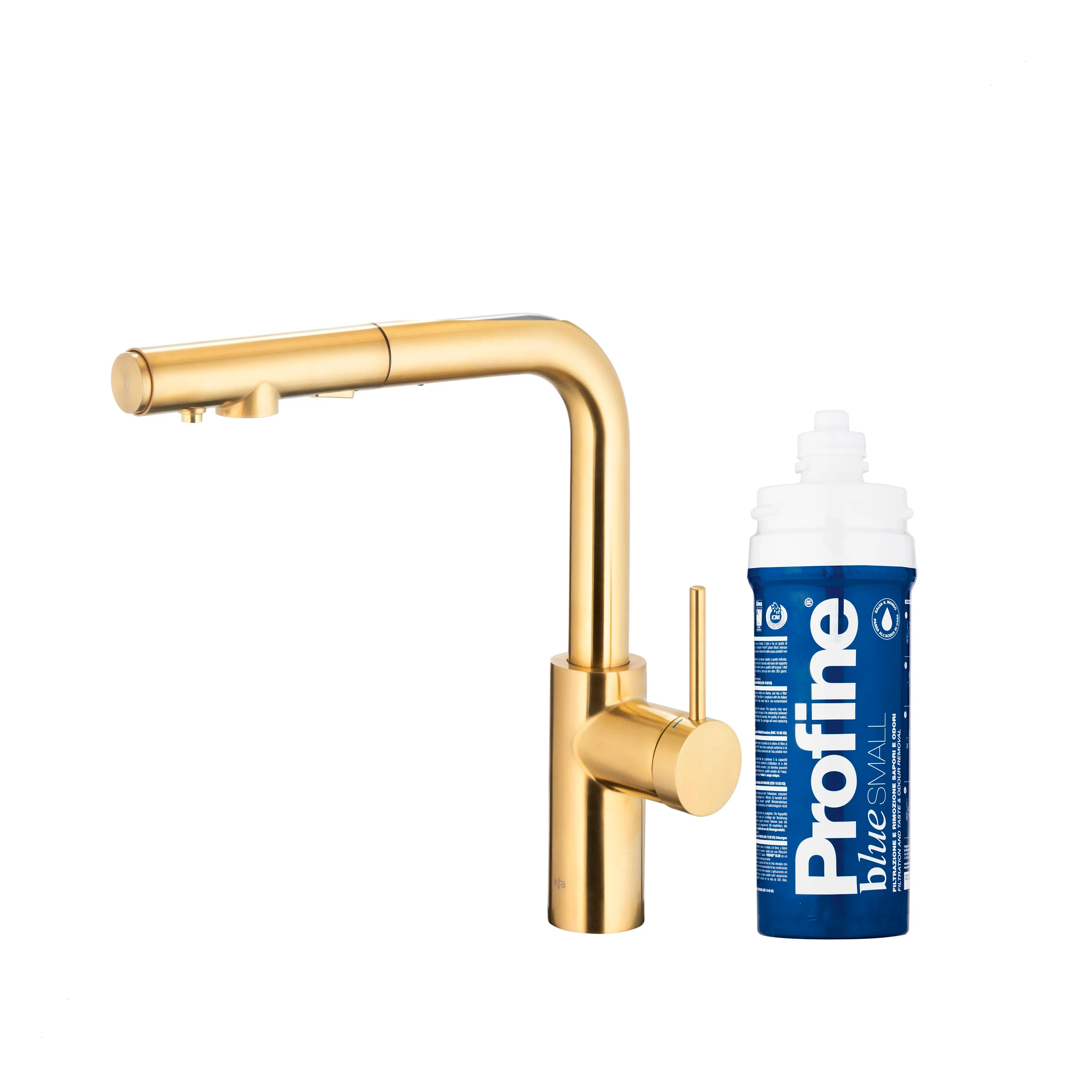 Bateria KFA Armatura Duero Pure Basic Pull-Out 6623-113-39 Jasne złoto Stal szlachetna